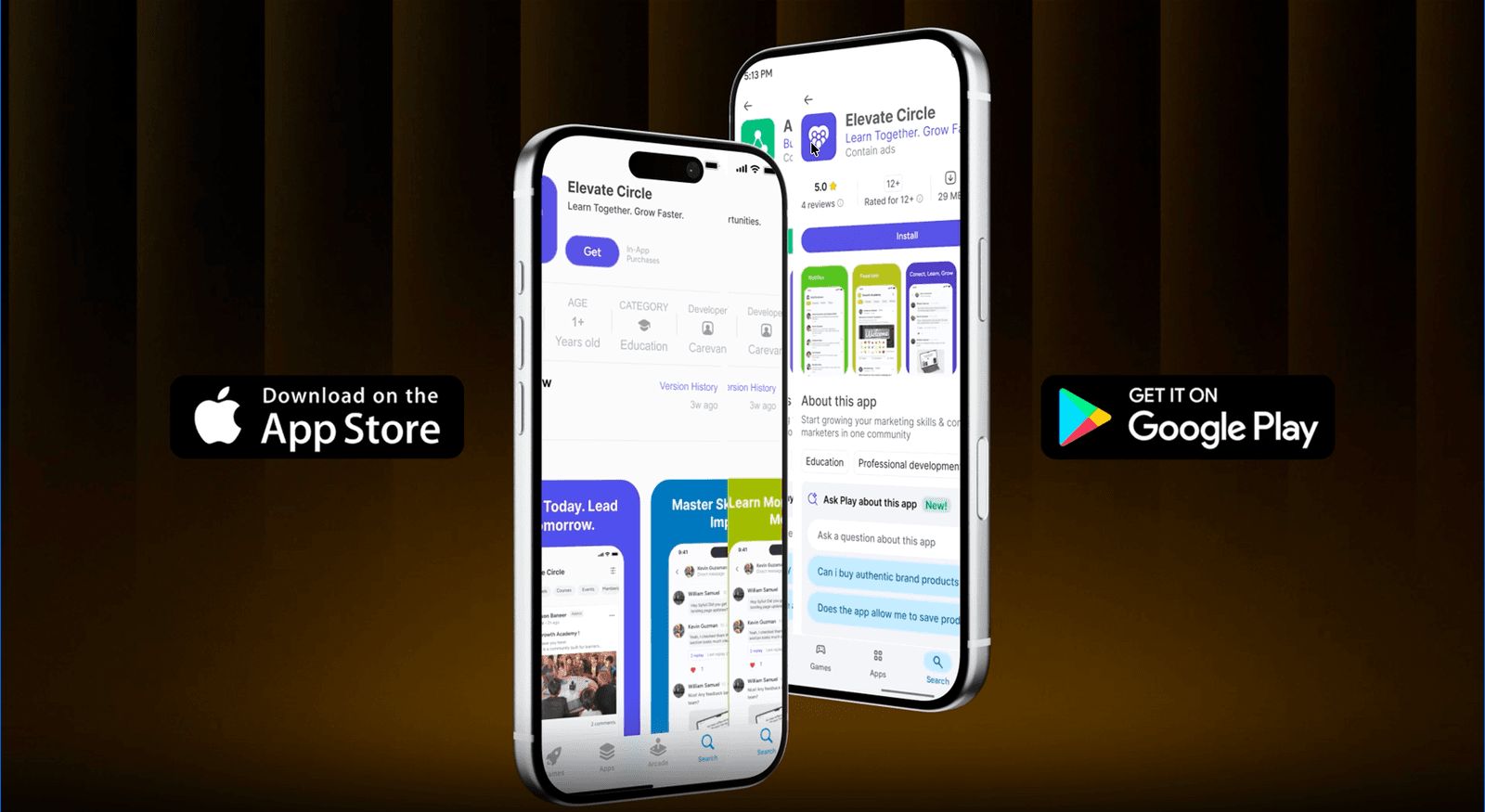 Branded app on the App Store and Google Play