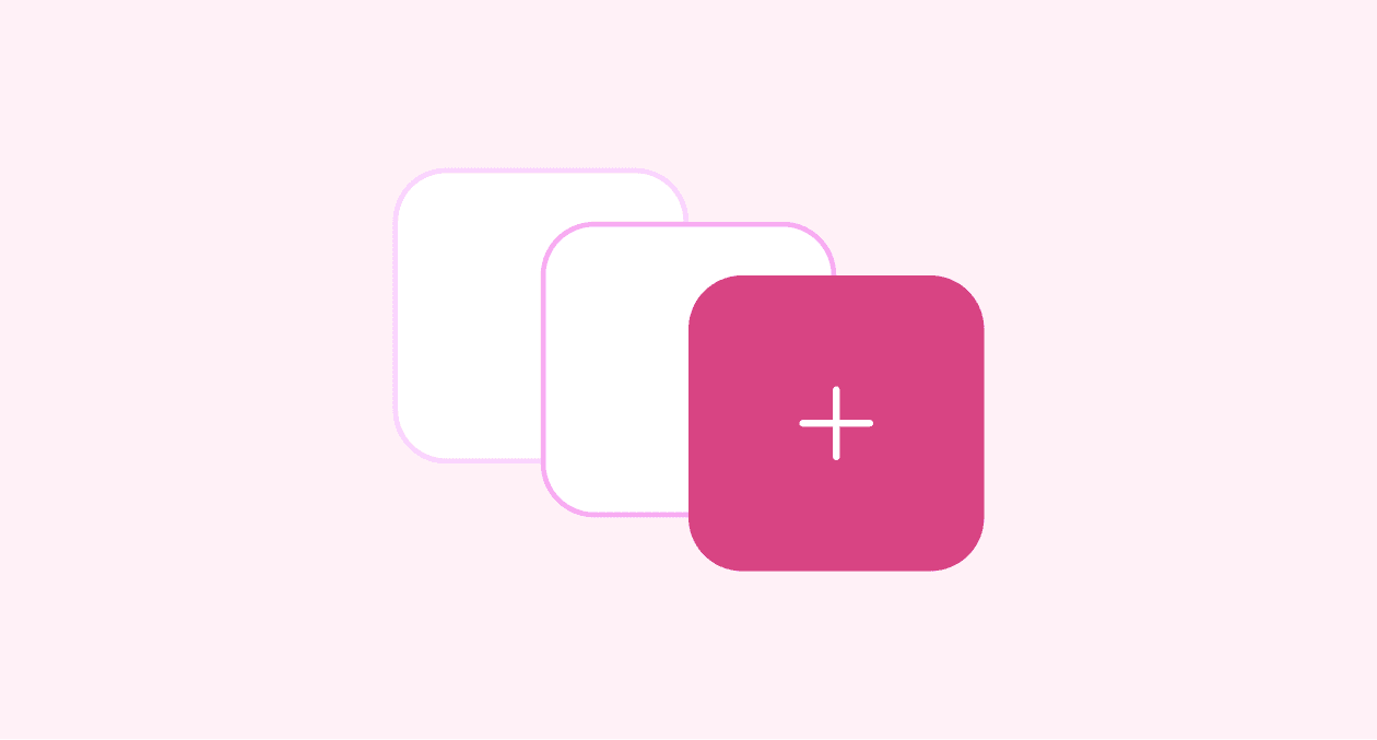 Stacked spaces with an add button