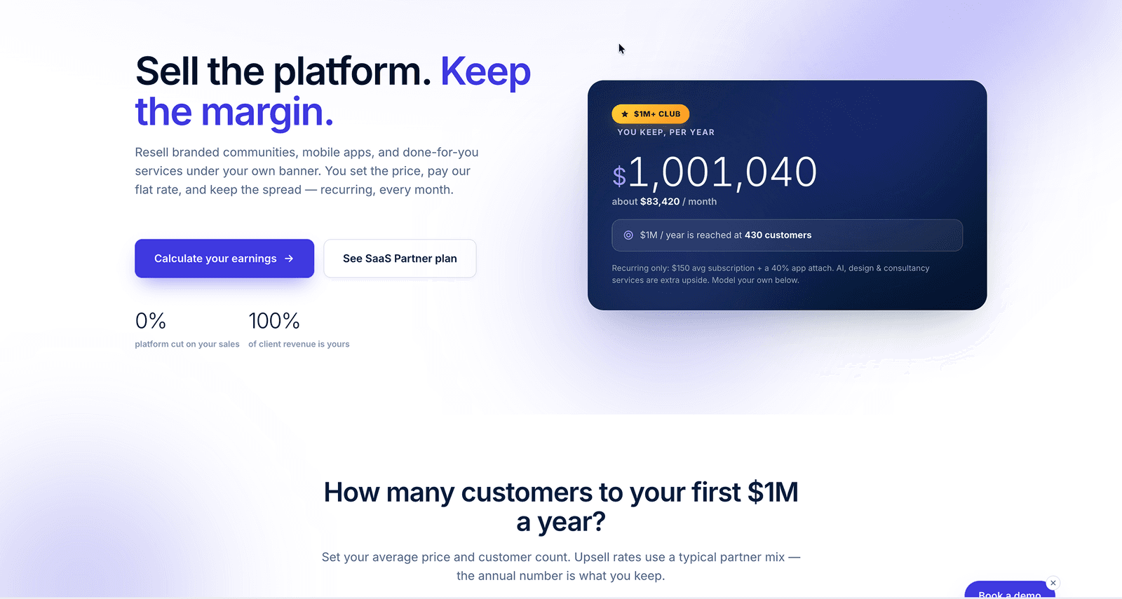SaaS Partner plan: sell the platform under your brand and keep the margin