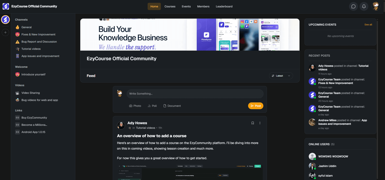 EzyCommunity: A New Online Community Building Platform